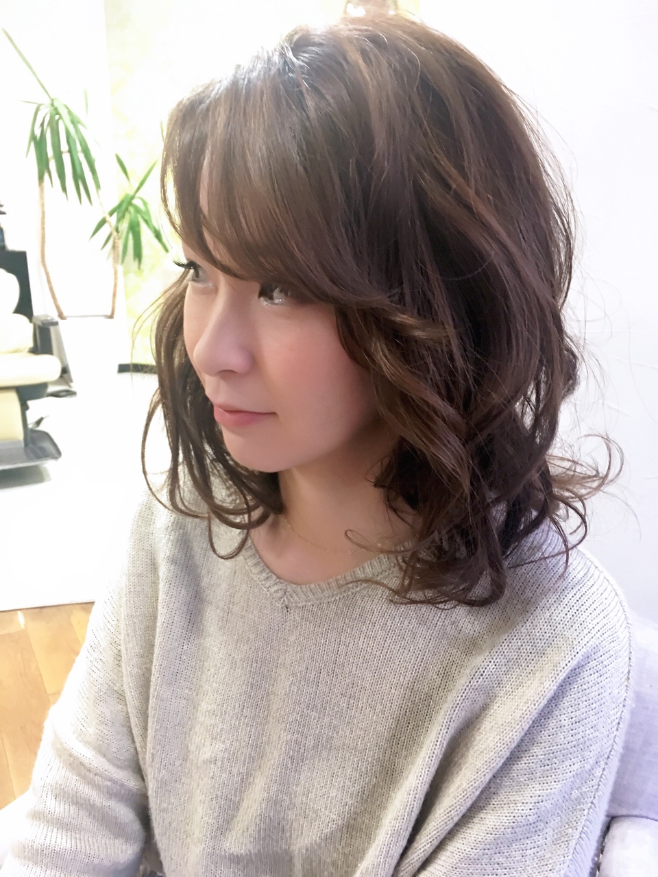 ニュアンスヘアー ミディアムヘアー 外国人風ヘアー 成田 富里の